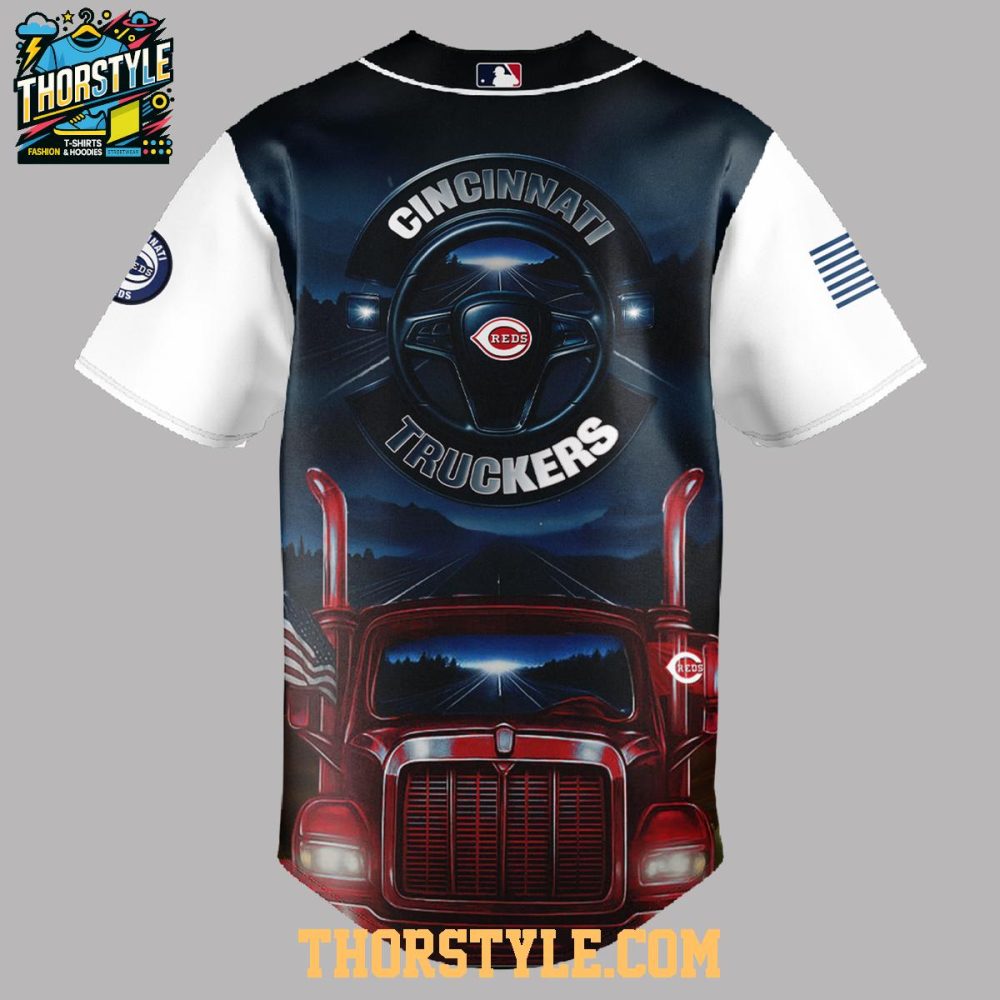 Cincinnati Reds Nation Truck Driver Appreciation 2025 Proud Baseball Jersey - Image 3
