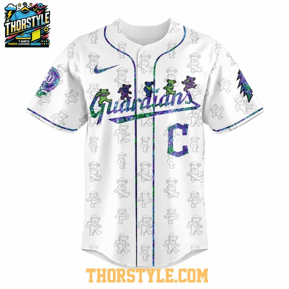 Cleveland Guardians Memory Grateful Dead 60Th Anniversary 2025 Baseball Jersey - Image 2