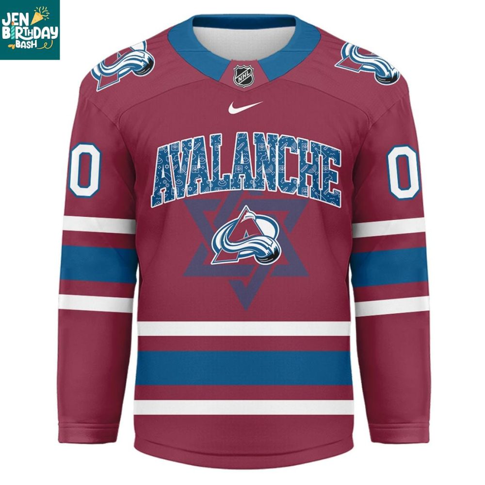 Colorado Avalanche Happy Hanukkah 2025 Personalized Hockey Jersey - Image 2