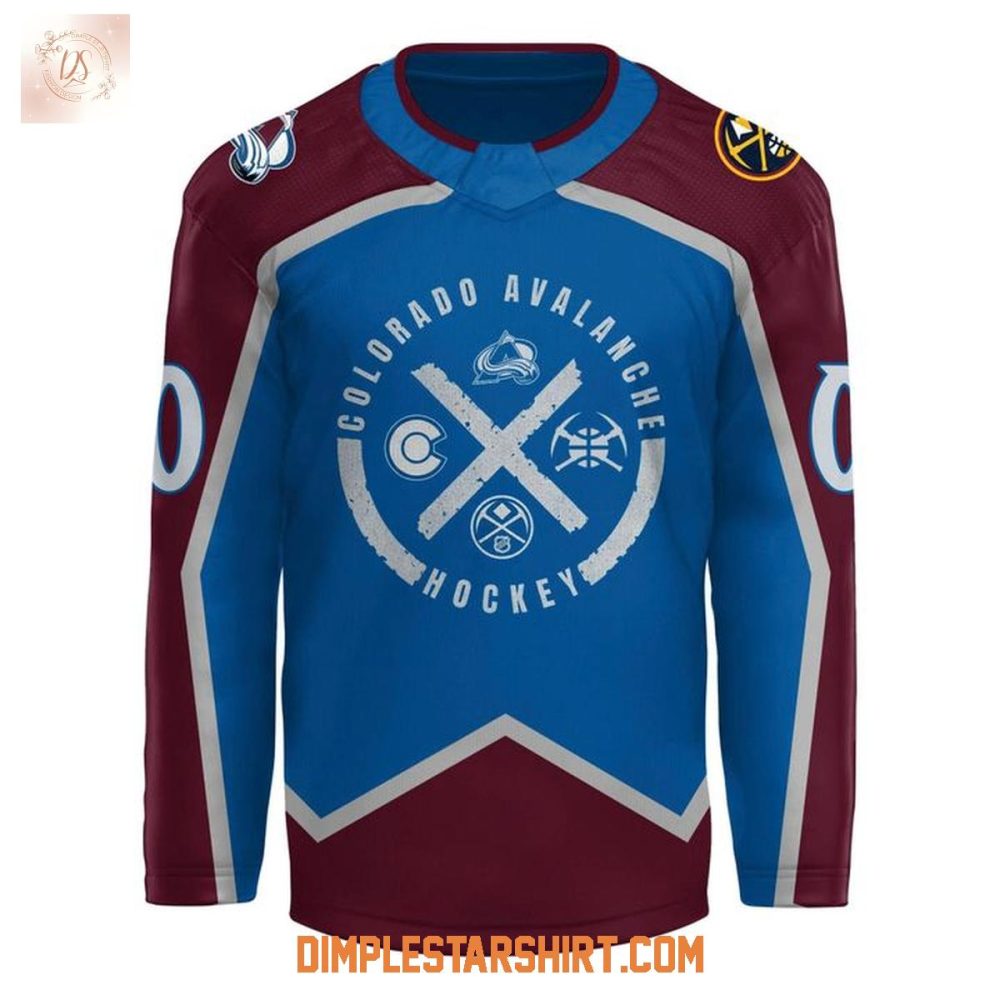 Colorado Avalanche X Denver Nuggets Crossover Night Hockey Jersey - Image 2