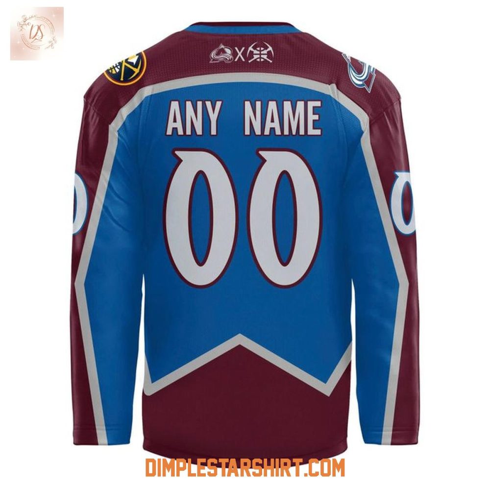 Colorado Avalanche X Denver Nuggets Crossover Night Hockey Jersey - Image 3