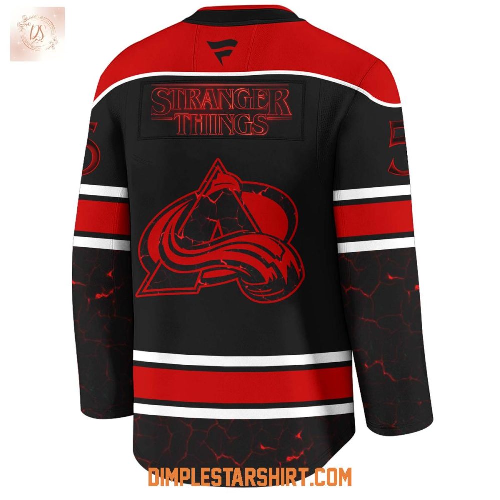 Colorado Avalanche X Stranger Things 5 One Last Adventure Jersey - Image 3