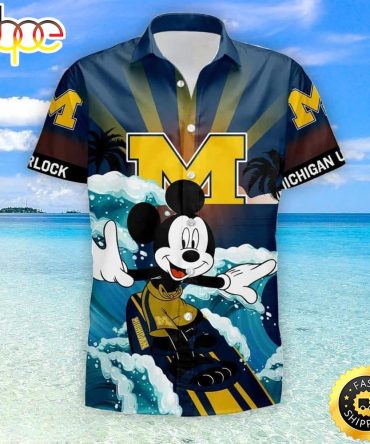 Cool Disney Mickey Mouse Michigan Wolverines Hawaiian Shirt