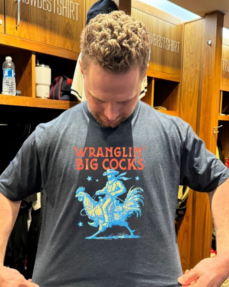 Cowboy Riding Rooster Wranglin' Big Cocks Shirt