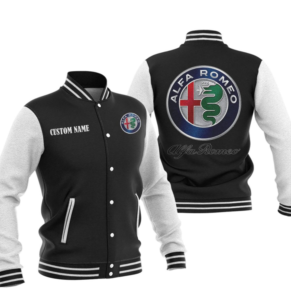Custom Name Alfa Romeo Baseball Jacket, Warm Jacket, Winter Outer Wear