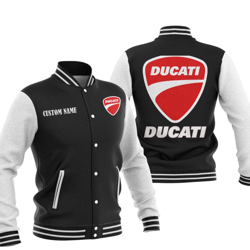 Custom Name Ducati Baseball Jacket, Warm Jacket, Winter Outer Wear
