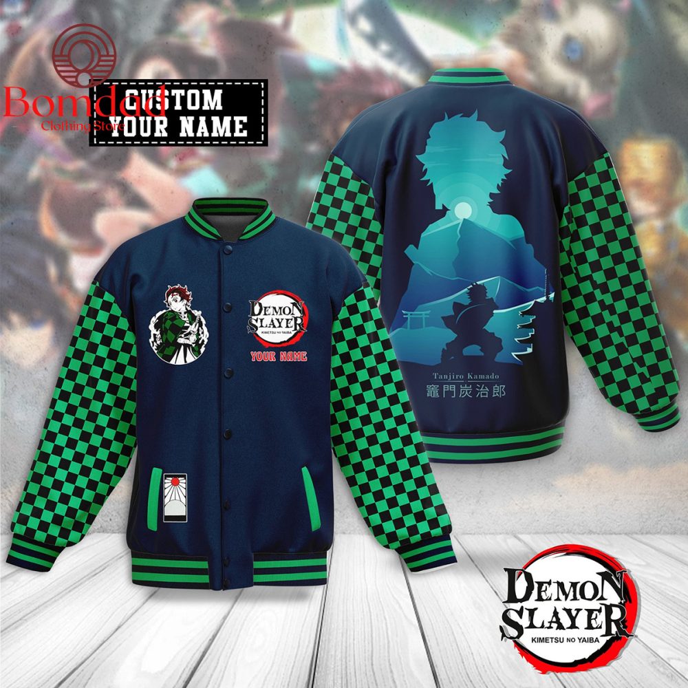 Demon Slayer Kimestu No Yaiba Tanjiro Kamado Personalized Baseball Jacket
