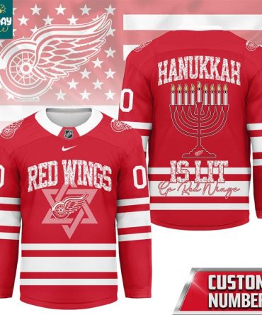 Detroit Red Wings Happy Hanukkah 2025 Personalized Hockey Jersey