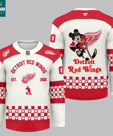 Detroit Red Wings X Disney Mickey 2026 Crossover Personalized Hockey Jersey
