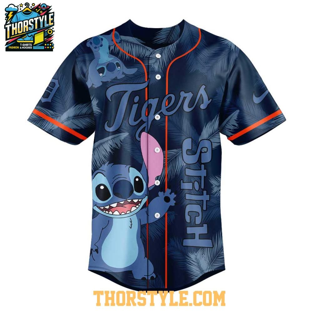 Detroit Tigers 2025 Lilo And Stitch Ohana Means Family Baseball Jersey - Image 2