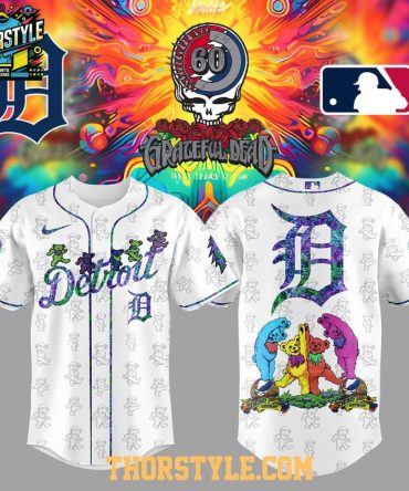 Detroit Tigers Memory Grateful Dead 60Th Anniversary 2025 Baseball Jersey