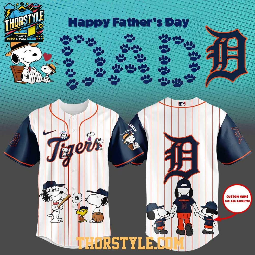 Detroit Tigers Snoopy Happy Father’S Day Peanuts 2025 Baseball Jersey