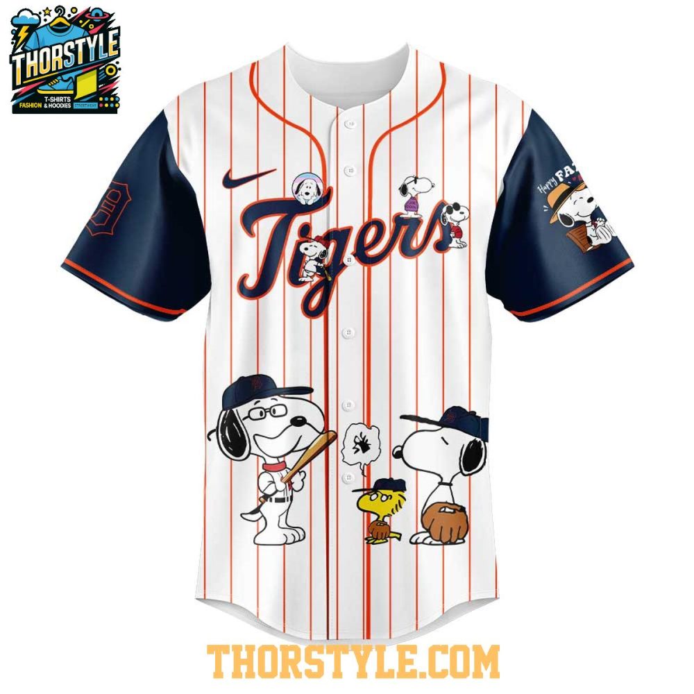 Detroit Tigers Snoopy Happy Father’S Day Peanuts 2025 Baseball Jersey - Image 2