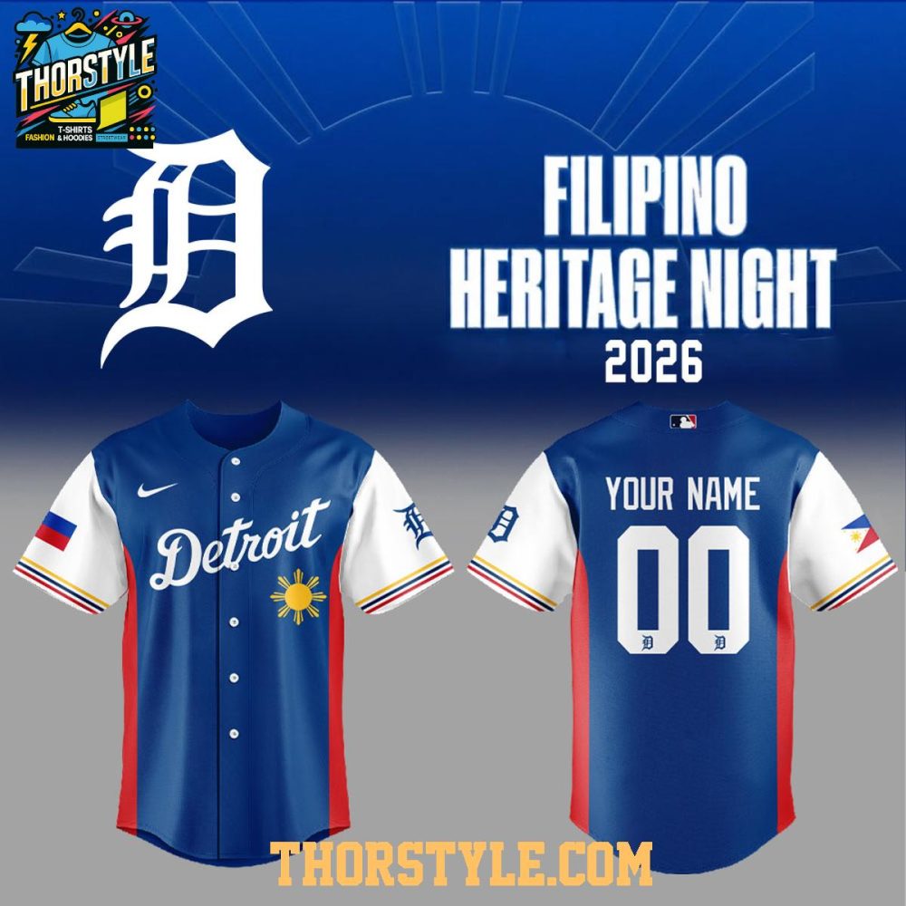 Detroit Tigers X Filipino Heritage Night 2026 Personalized Baseball Jersey