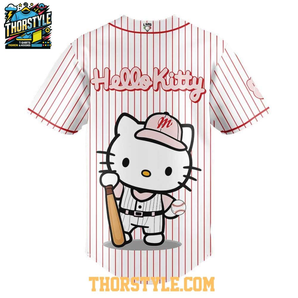 Diablos Rojos Del México Hola Gatita Hello Kitty 2025 One Team Baseball Jersey - Image 3