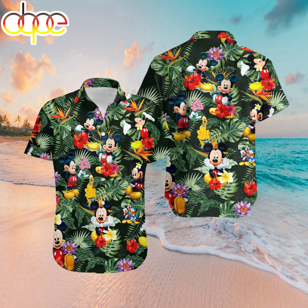 Disney Mickey Mouse Tropical Hawaiian Shirt