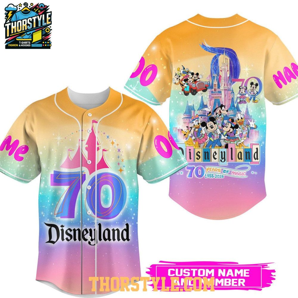 Disneyland 70 Years Of Magic 1955-2025 Celebration Personalized Baseball Jersey - Image 2