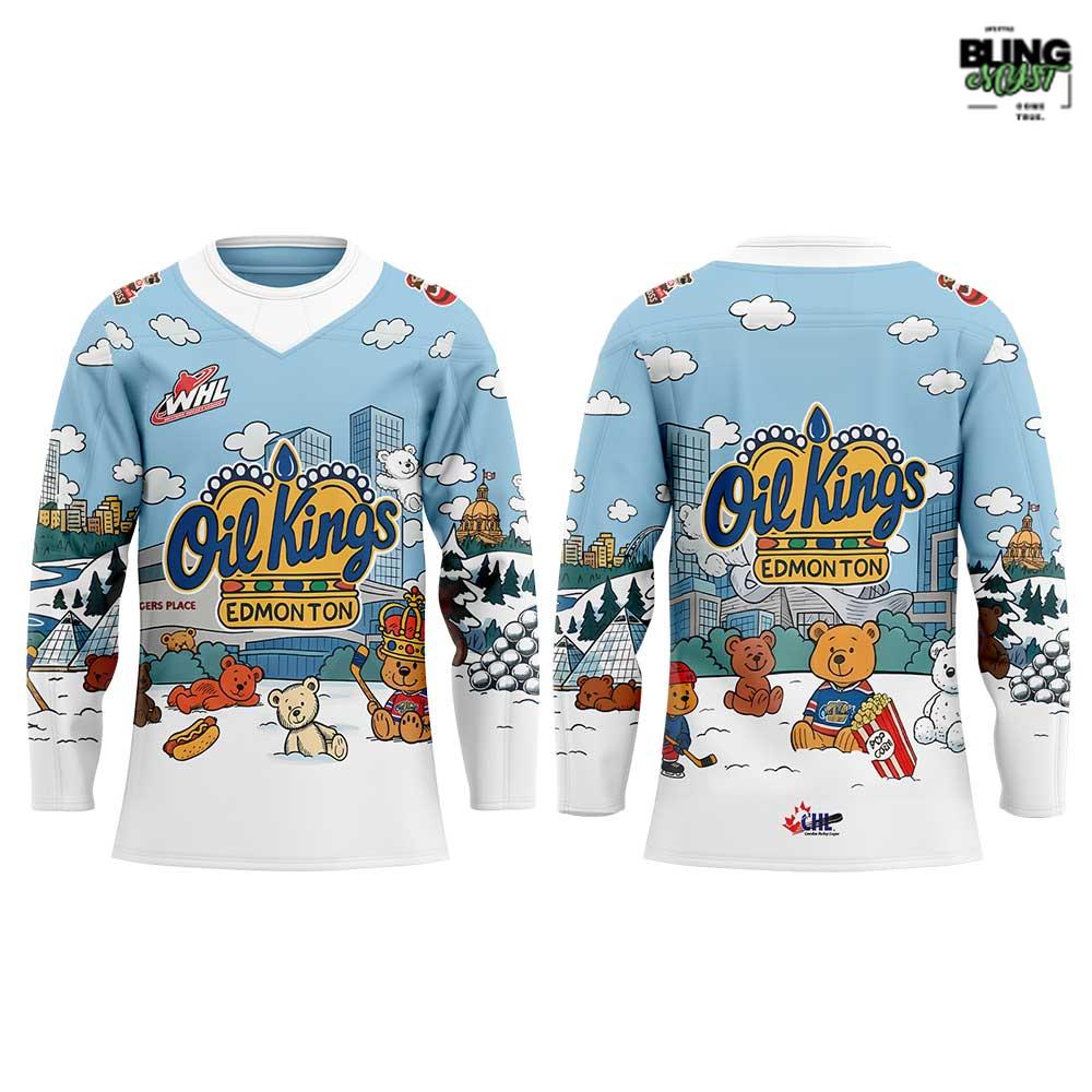 Edmonton Oil Kings Teddy Bear Toss Special Hockey Jersey - Image 2