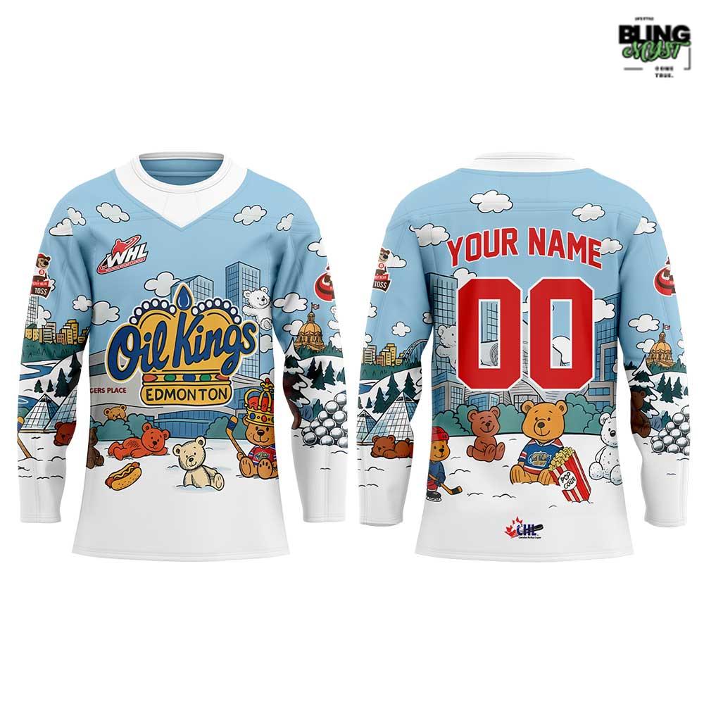 Edmonton Oil Kings Teddy Bear Toss Special Hockey Jersey - Image 4