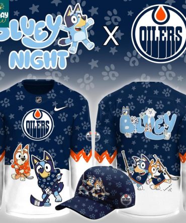 Edmonton Oilers Bluey Christmas Night 2025 Gameday Personalized Hockey Jersey