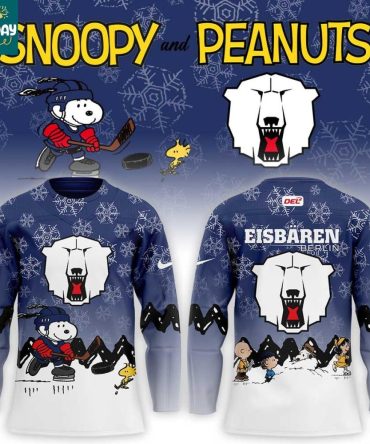 Eisbaren Berlin Snoopy Peanuts 2025 Christmas Personalized Hockey Jersey