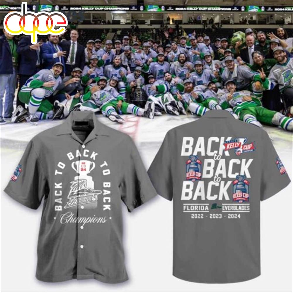 Everblades Back To Back To Back Champions Hawaiian Shirt 2024