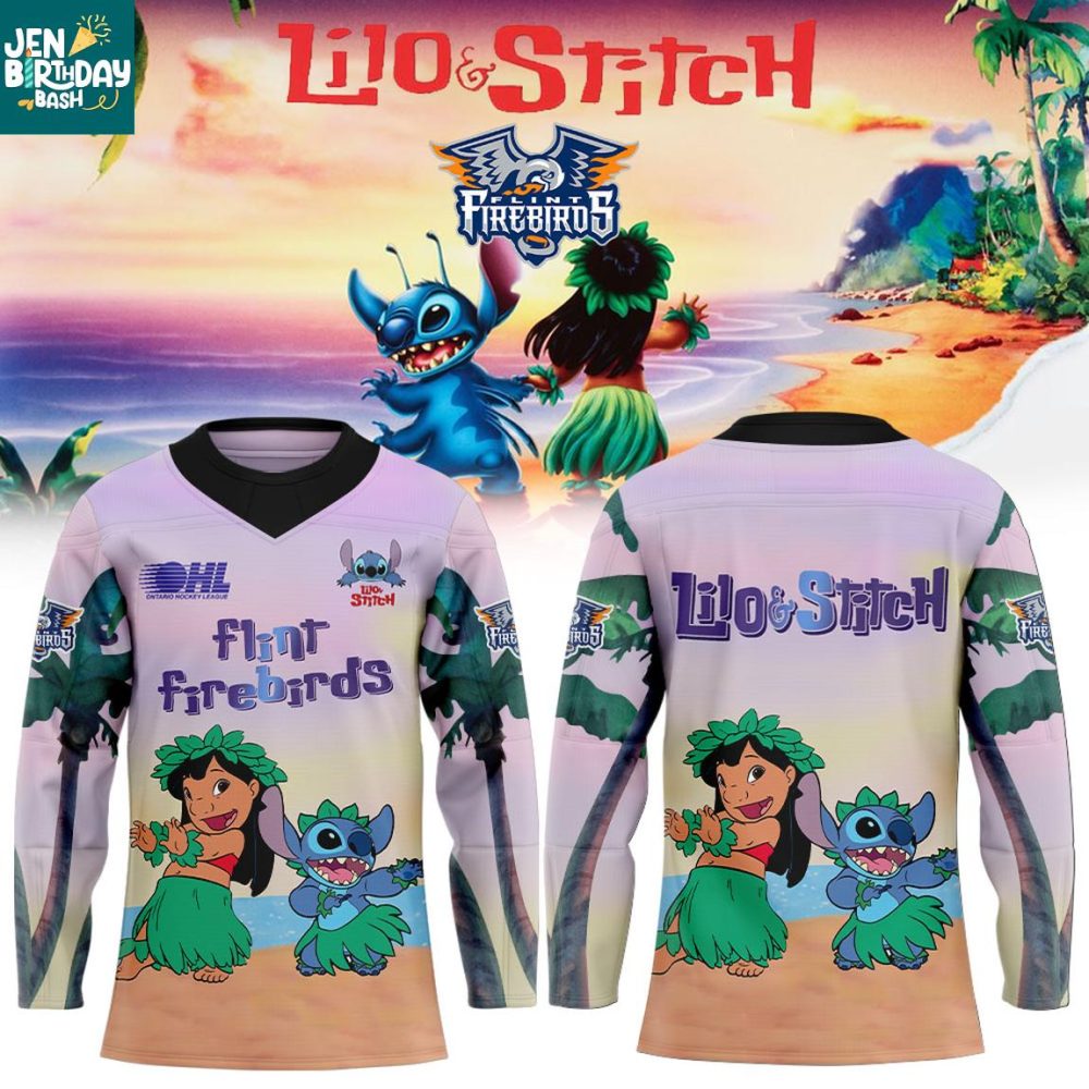 Flint Firebirds Lilo & Stitch 2025 Fuel The Fire Hockey Jersey