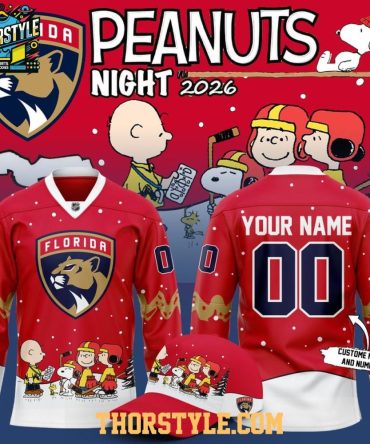Florida Panthers Peanuts Theme Night 2026 Personalized Hockey Jersey