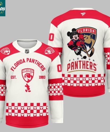 Florida Panthers X Disney Mickey 2026 Crossover Personalized Hockey Jersey