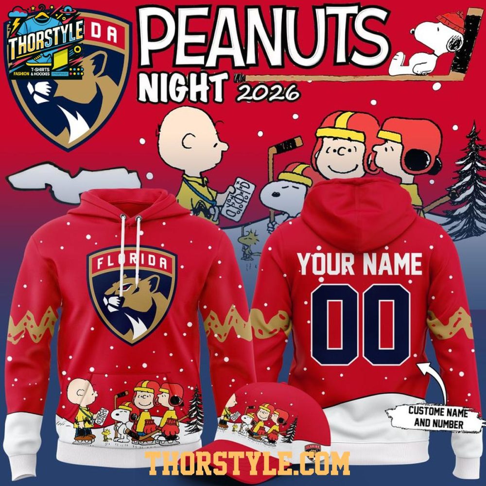 Florida Panthers X Peanuts Night 2026 Theme Game Red Hoodie Shirts