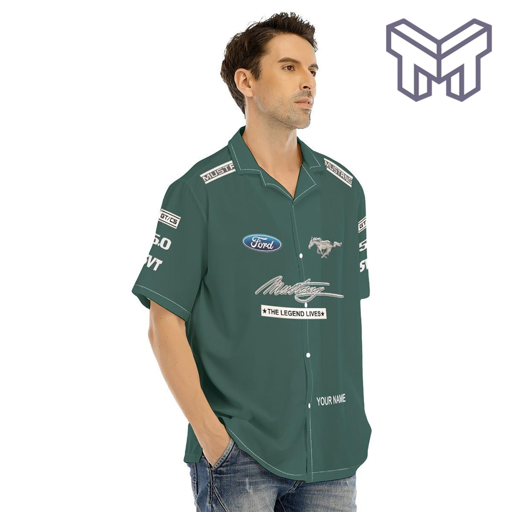 Ford Mustang Apparel, Ford Mustang Custom Hawaiian Shirt Type01 - Image 3