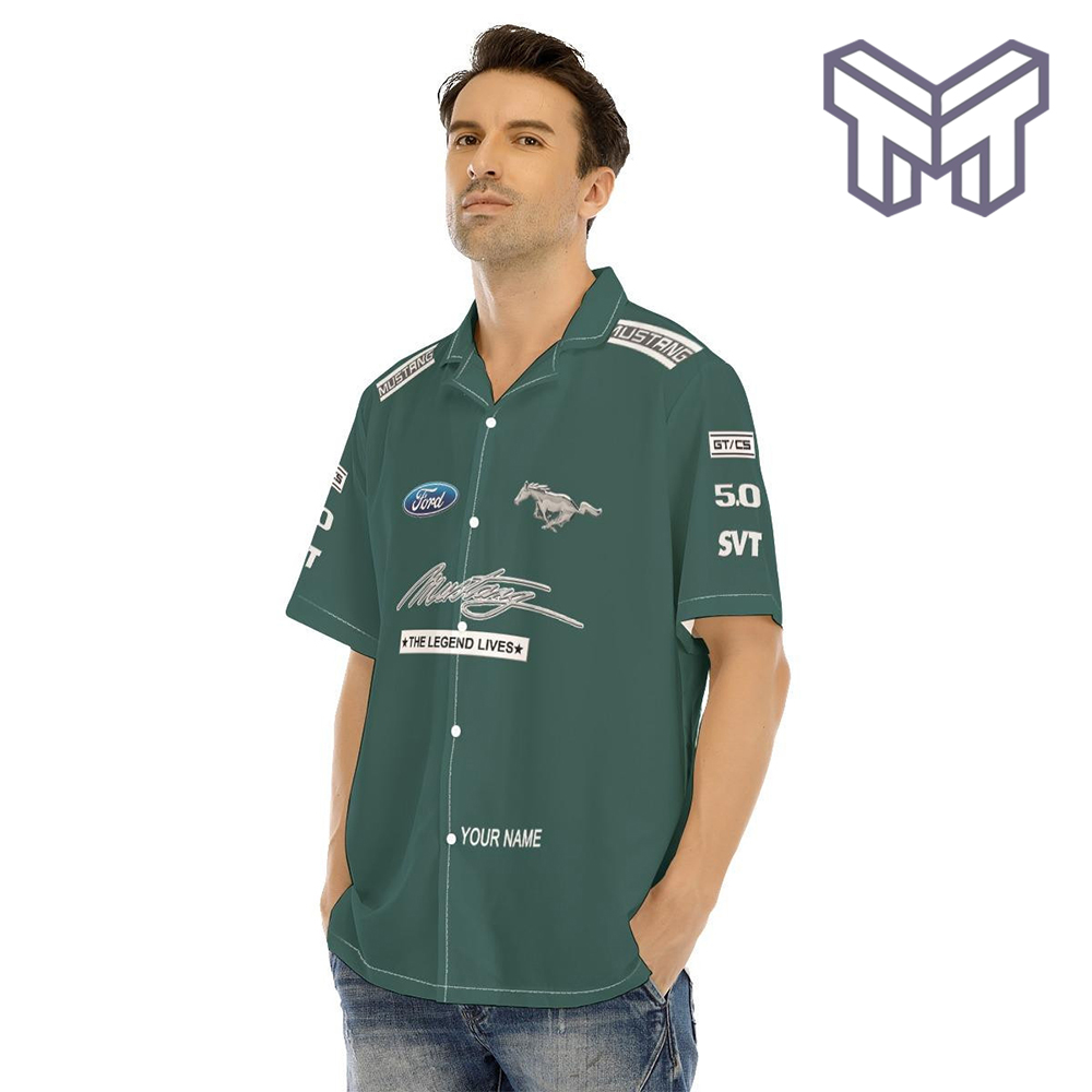 Ford Mustang Apparel, Ford Mustang Custom Hawaiian Shirt Type01 - Image 4