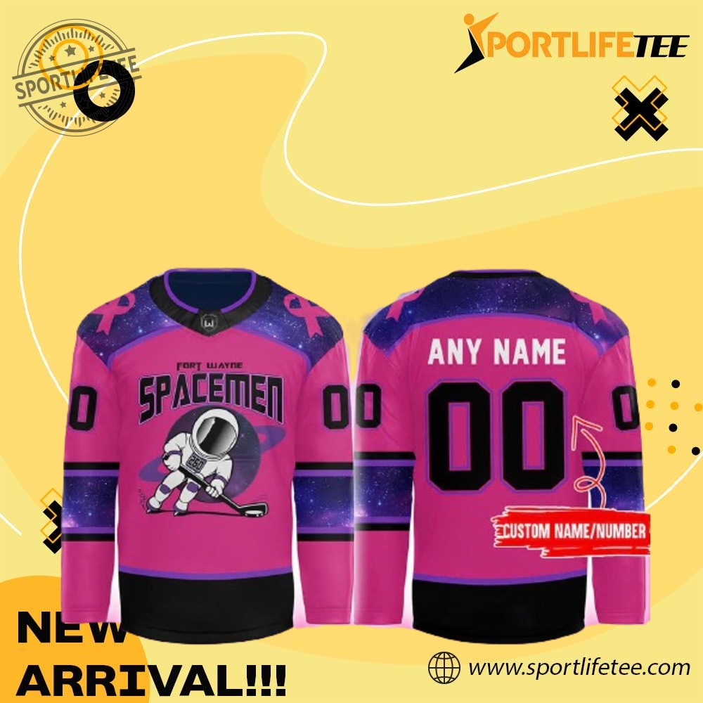Fort Wayne Spacemen Breast Cancer Personalized Hockey Jersey
