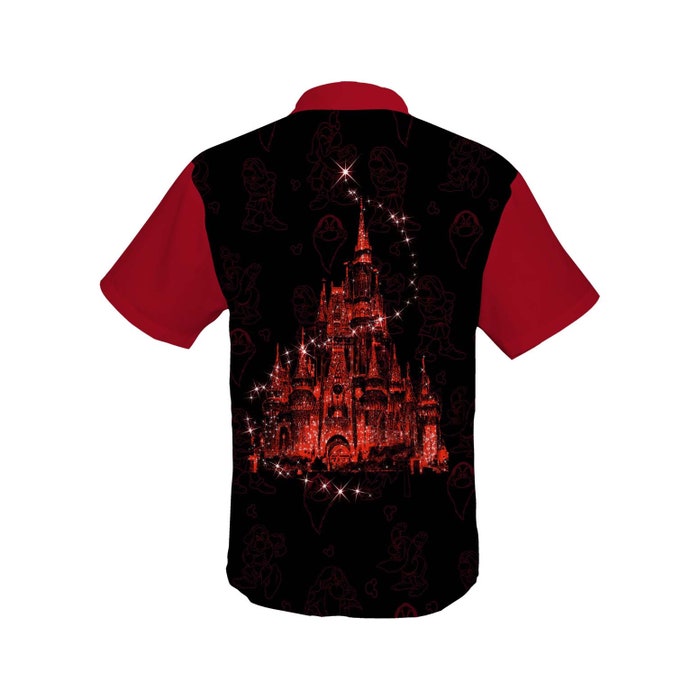 Grumpy Dwarf Red 50Th Anniversary Glitter Castle Disney Hawaiian Summer Vacation Button Down Shirt Shorts Set Unisex Outfits - Image 2