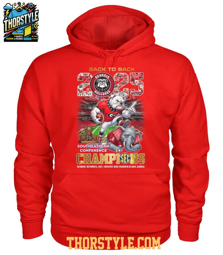 Georgia Bulldogs Sec Champions 2025 Back2Back Victory T-Shirt - Image 3