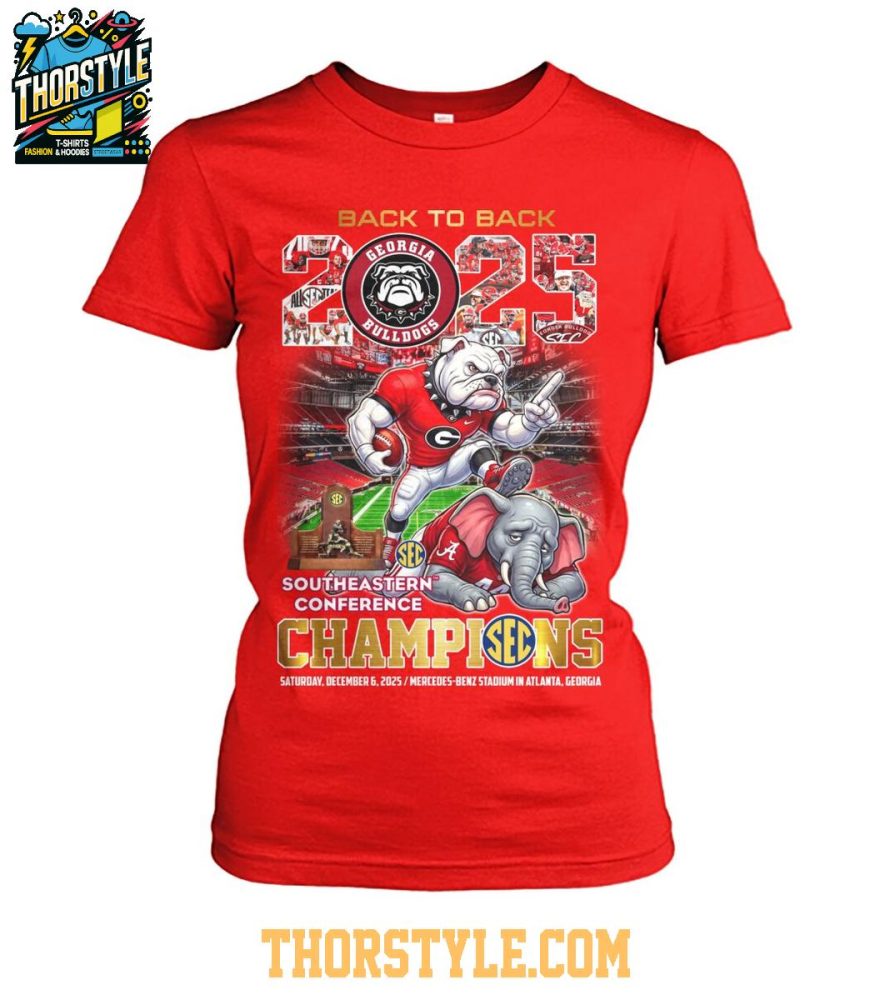 Georgia Bulldogs Sec Champions 2025 Back2Back Victory T-Shirt - Image 4