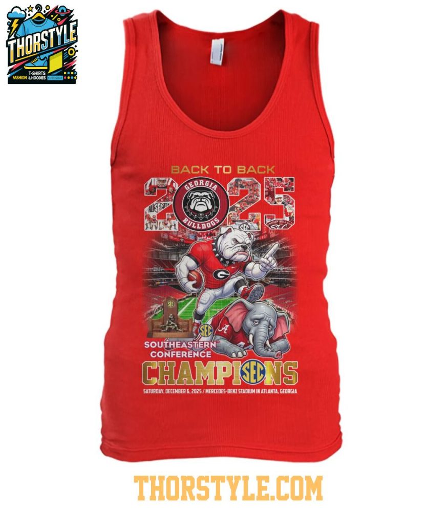 Georgia Bulldogs Sec Champions 2025 Back2Back Victory T-Shirt - Image 5