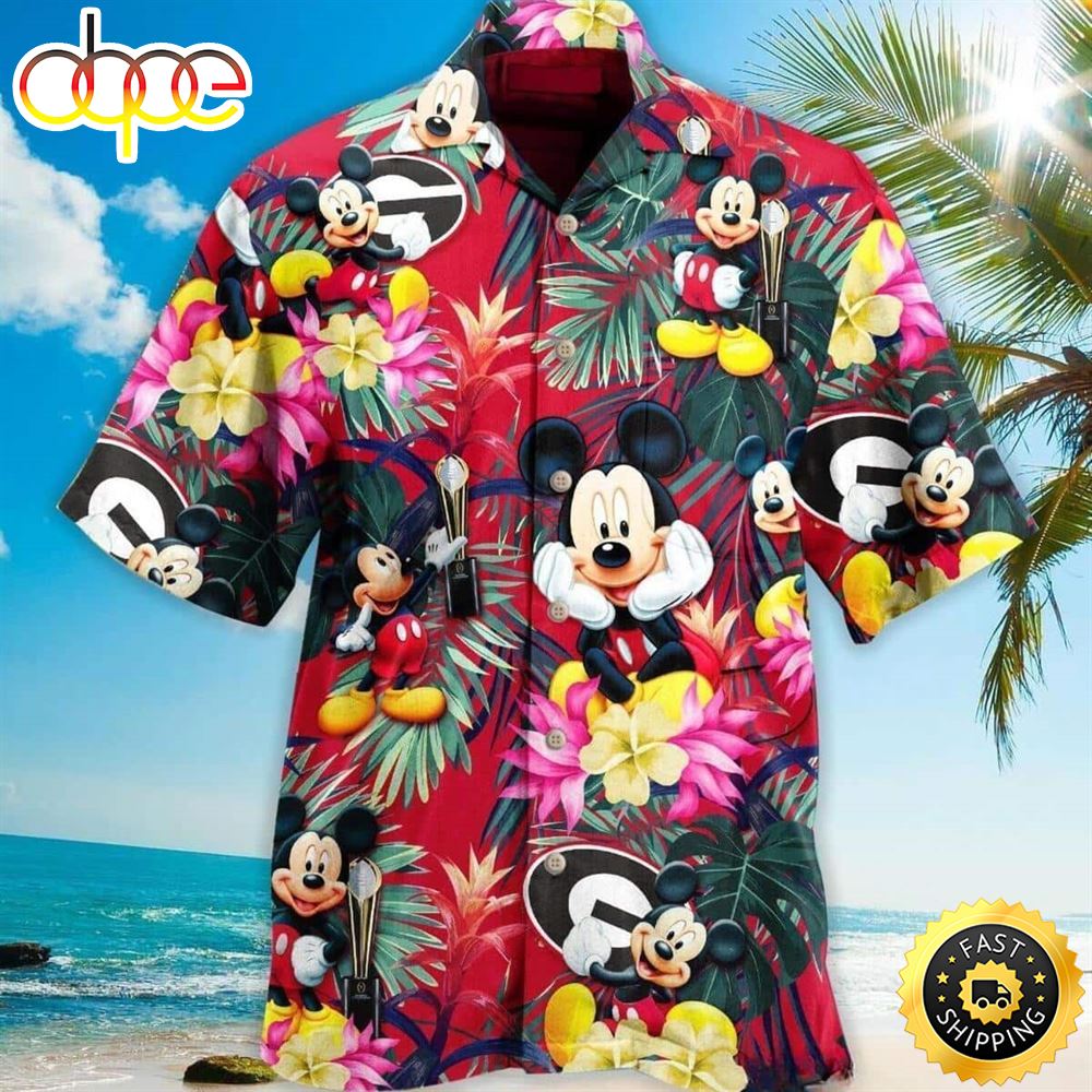 Georgia Bulldogs Mickey Mouse Uga Hawaiian Shirt