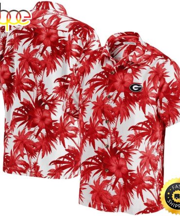Georgia Bulldogs Uga Hawaiian Shirt Hibiscus Flower For Football Lovers