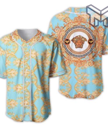 Gianni Versace Blue Baseball Jersey Shirt Luxury Clothing Clothes Sport For Men Women Hot