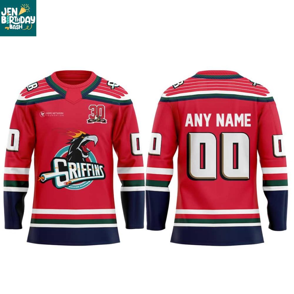 Grand Rapids Griffins Holiday Hat Trick 2026 Personalized Hockey Jersey - Image 2