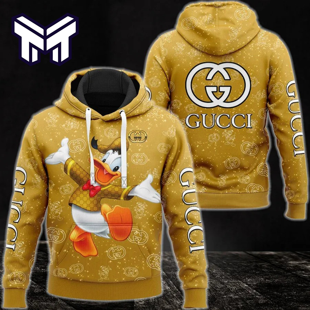 Gucci Donald Duck 3D Hoodie For Men Women Luxury Brand Gucci Donald Duck Zip Hoodie Clothing Clothes Disney Gifts