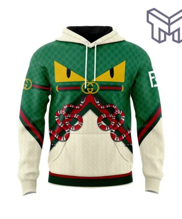 Gucci Fendi Snake Green Unisex 3D Hoodie 3D T-Shirt Zip 3D Hoodie Outfit For Men Women Luxury Brand Clothing