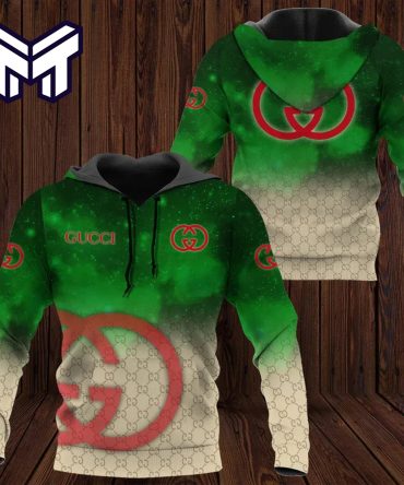 Gucci Green 3D Hoodie Luxury Brand Gucci Green Zip Hoodie Clothing Clothes Outfit