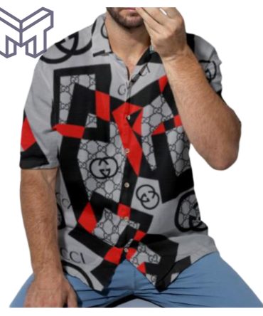 Gucci Hawaiian Shirt, Hawaiian Shirts For Men, Gucci Short Sleeve Button Shirt – Mura17814