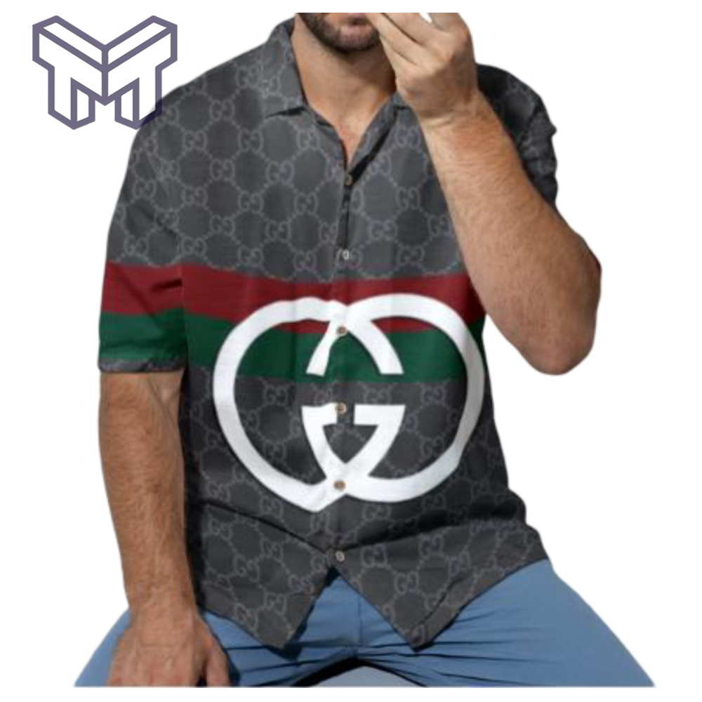 Gucci Hawaiian Shirt, Hawaiian Shirts For Men, Gucci Short Sleeve Button Shirt – Mura17815