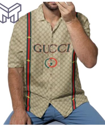 Gucci Hawaiian Shirt, Hawaiian Shirts For Men, Gucci Short Sleeve Button Shirt – Mura17816