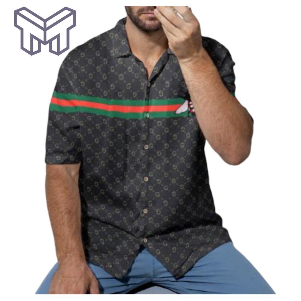 Gucci Hawaiian Shirt, Hawaiian Shirts For Men, Gucci Short Sleeve Button Shirt – Mura17818