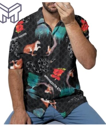 Gucci Hawaiian Shirt, Hawaiian Shirts For Men, Gucci Short Sleeve Button Shirt – Mura17821