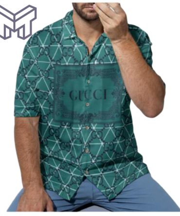 Gucci Hawaiian Shirt, Hawaiian Shirts For Men, Gucci Short Sleeve Button Shirt – Mura17822